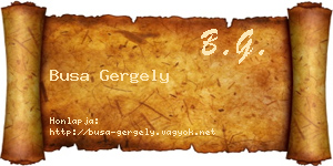 Busa Gergely névjegykártya